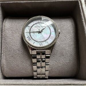 Michael Kors Silver Watch with Mother of Pearl Dial - see pics for description.